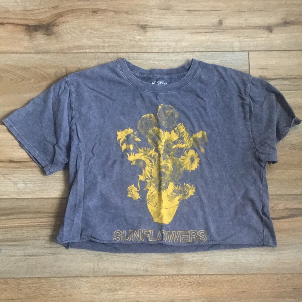 Mighty Fine Sunflower Graphic Crop Top
